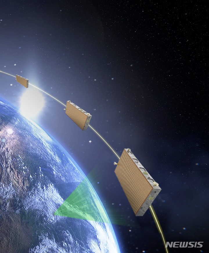 [서울=뉴시스]한화시스템이 개발중인 초소형 SAR위성의 모습.(사진=한화시스템 제공)