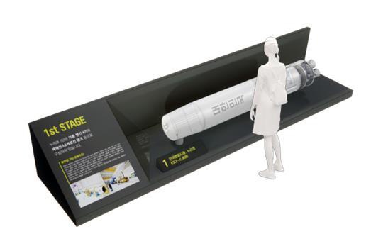 누리호 3단 축소 모형. (사진=과기정통부 제공) *재판매 및 DB 금지