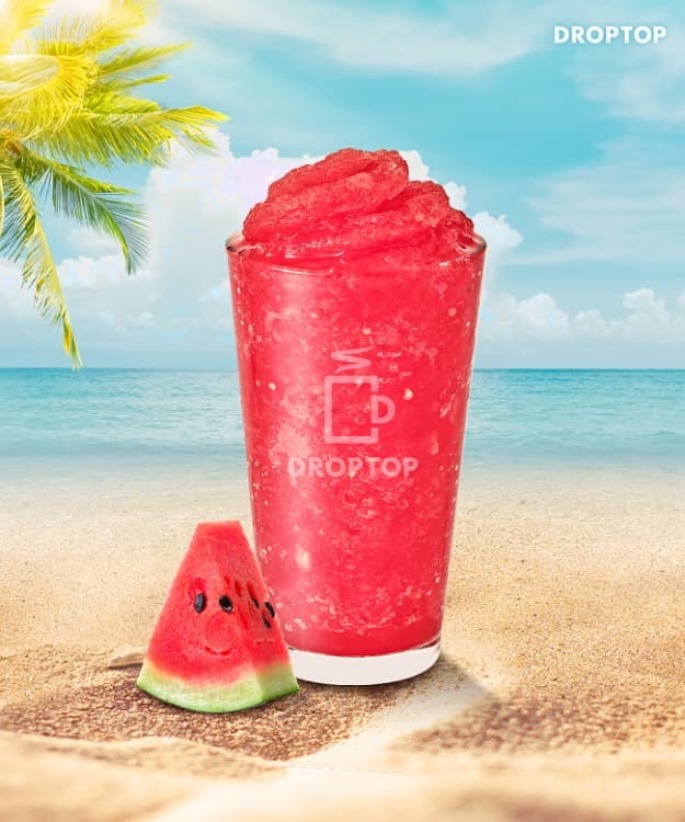 드롭탑의 여름 수박음료, 시원수박 스무디. (사진=드롭탑 제공) 