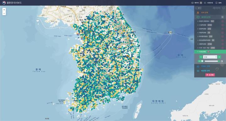 [서울=뉴시스] 신규 물환경 통합창상 지리정보기반 유역별 자료조회. (사진=국립환경과학원) 2023.05.29. photo@newsis.com *재판매 및 DB 금지 *재판매 및 DB 금지