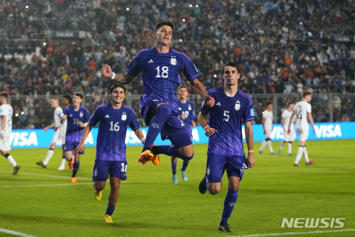 [산후안=AP/뉴시스]아르헨티 U-20 축구대표팀. 2023.05.26.