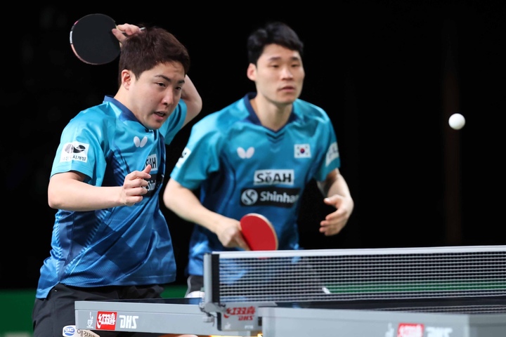 [서울=뉴시스]장우진-임종훈. 2023.05.27. (사진=대한탁구협회 제공)&nbsp; *재판매 및 DB 금지