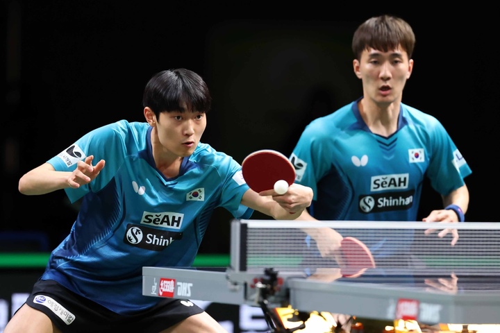 [서울=뉴시스]이상수-조대성 조. 2023.05.28. (사진=대한탁구협회 제공) *재판매 및 DB 금지