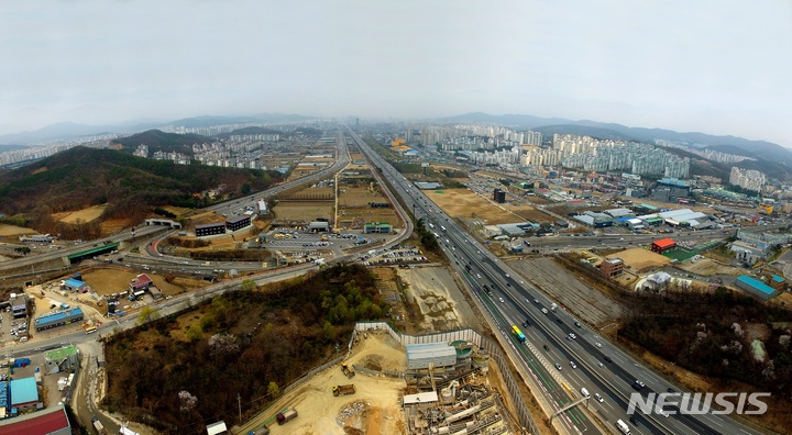 &nbsp; 용인시 보정동 일대 플랫폼시티 사업 대상지 전경. (사진제공=용인시)