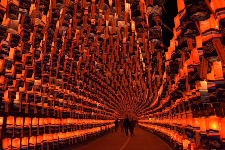 [진주=뉴시스]진주남강유등축제 소망터널 모습. *재판매 및 DB 금지