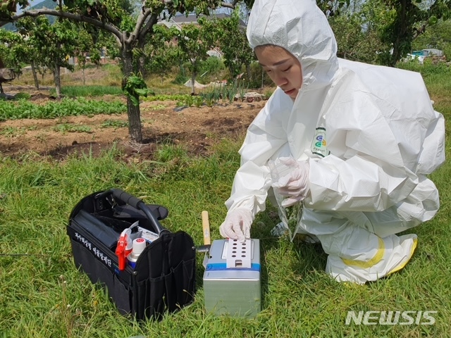 과수 화상병 예방 현장.