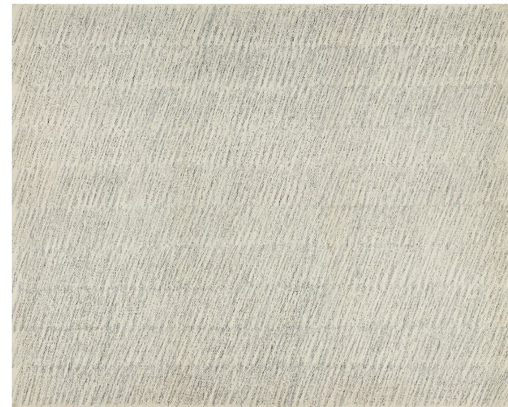 박서보, 묘법No. 15-76(Écriture No. 15-76) pencil and oil on canvas, 130.6 x 161.5 cm. Executed in 1976. Price realised(구매자 수수료 포함): HK$7,812,000 / 한화 약 13억 원.‘CHRISTIE'S IMAGES LTD. 2023’) *재판매 및 DB 금지