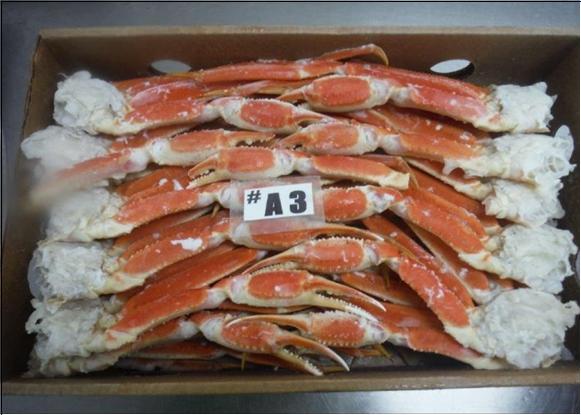 [서울=뉴시스] 1일 식품의약품안전처는 러시아 정부가 발행하는 위생증명서를 위조해 시가 2억 5000만원 상당의 러시아산 냉동 대게 6.65톤을 수입하려 한 식품수입업체 대표 등 3명을 수입식품안전관리 특별법 위반 혐의로 검찰에 송치했다고 밝혔다. (사진=식약처 제공) *재판매 및 DB 금지