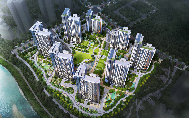 [서울=뉴시스] 홍찬선 기자 = 사진은 충청남도 아산시 아산탕정지구 내 2-A11블록 일원에 들어서는 ‘힐스테이트 자이 아산센텀’의 조감도. 2023.06.04.(사진=현대건설 제공) photo@newsis.com&nbsp; *재판매 및 DB 금지