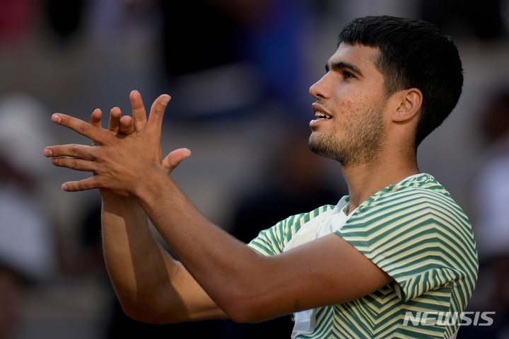 [파리=AP/뉴시스] 카를로스 알카라스. 2023.06.04