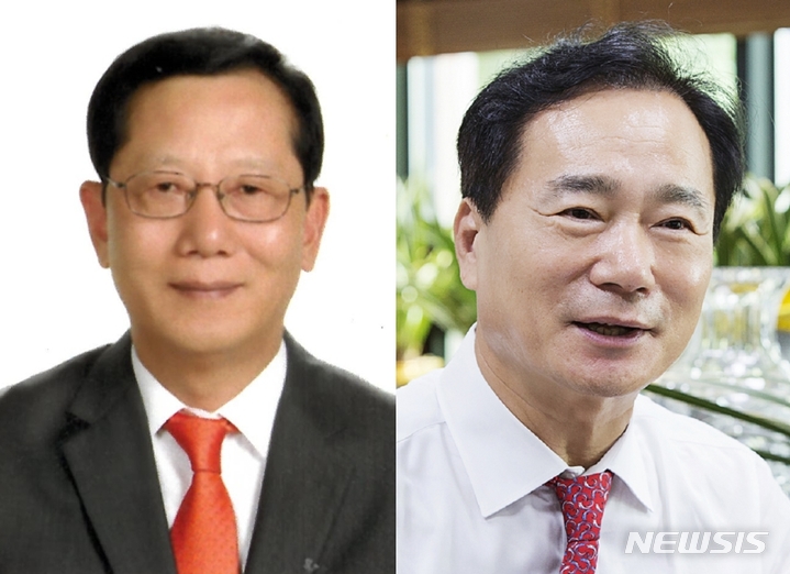 [서울=뉴시스] 최강진 삼정엘리베이터 대표이사(왼쪽)와 최철호 동양전자공업 대표이사. (사진=중소기업중앙회 제공) 2023.06.06. photo@newsis.com