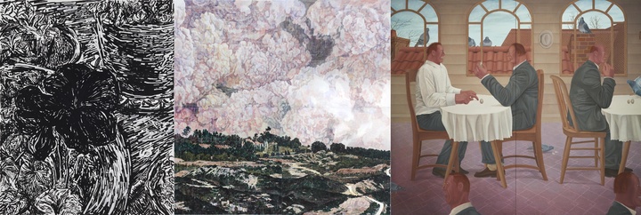 [서울=뉴시스]박광수의 '안개의 정원'(2015), 송수민의 'Smoke Wall'(2021), 유예림의 'Fragrance of You'(2021). (사진=주홍콩한국문화원 제공) 2023.06.06. photo@newsis.com *재판매 및 DB 금지