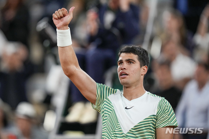 [파리=AP/뉴시스] 카를로스 알카라스. 2023.06.06