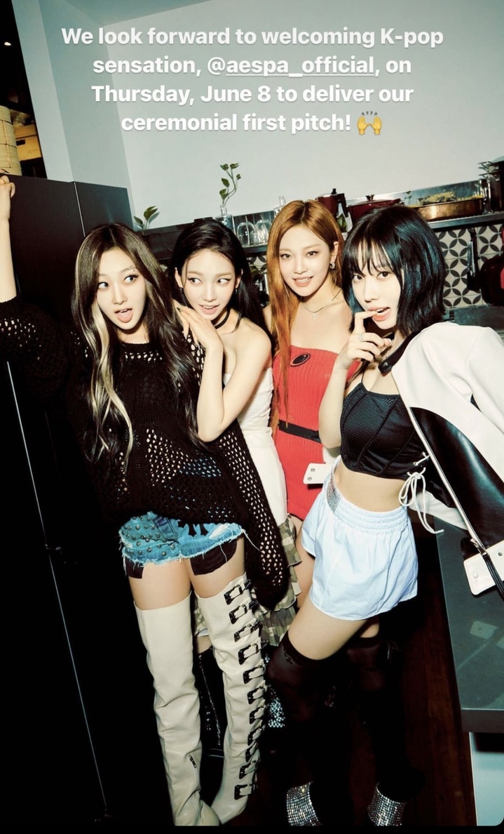 [서울=뉴시스] 에스파. 2023.06.07. (사진 = 뉴욕양키스 인스타그램 캡처) photo@newsis.com *재판매 및 DB 금지