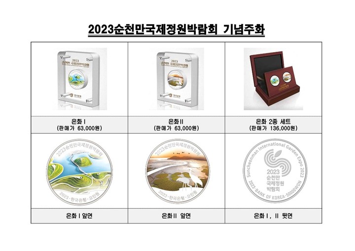 2023순천만국제정원박람회 기념주화 1만4000장 발행