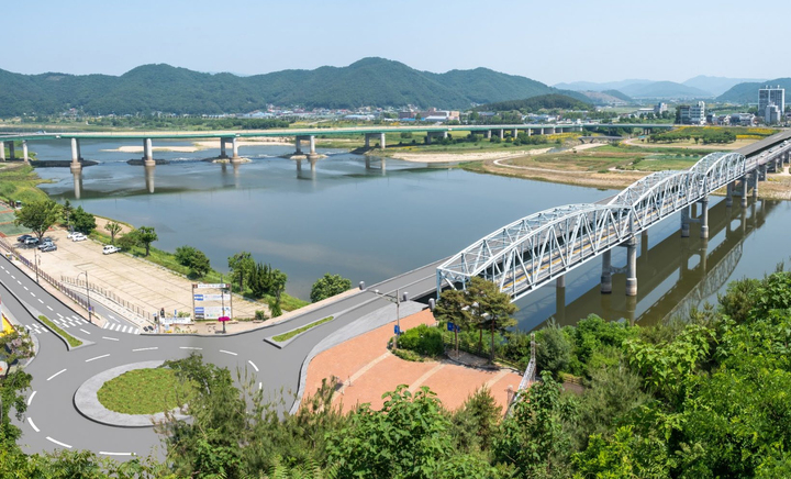 오른쪽 철교 옆에 있는 다리가 신설될 제2금강교. 사진은 조감도. *재판매 및 DB 금지