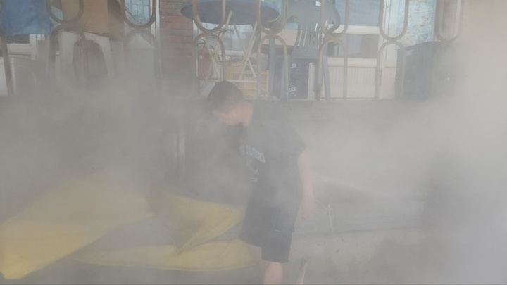 [완도=뉴시스] 이영주 기자 = 4일 오전 11시 31분께 완도군 신지면 한 민박집 입구에서 난 불이 정연우 31사단 소속 중령(사진)과 소방 당국에 의해 29분 만에 꺼졌다. (사진 = 전남 완도소방서 제공) 2023.06.07. photo@newsis.com *재판매 및 DB 금지