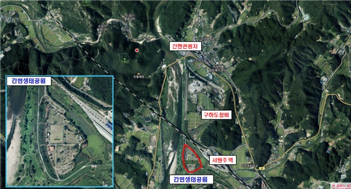 간현생태공원 위치도. *재판매 및 DB 금지