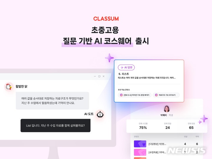 [서울=뉴시스] 클라썸 '질문 기반 AI 코스웨어'. (이미지=클라썸 제공) 2023.06.11. photo@newsis.com