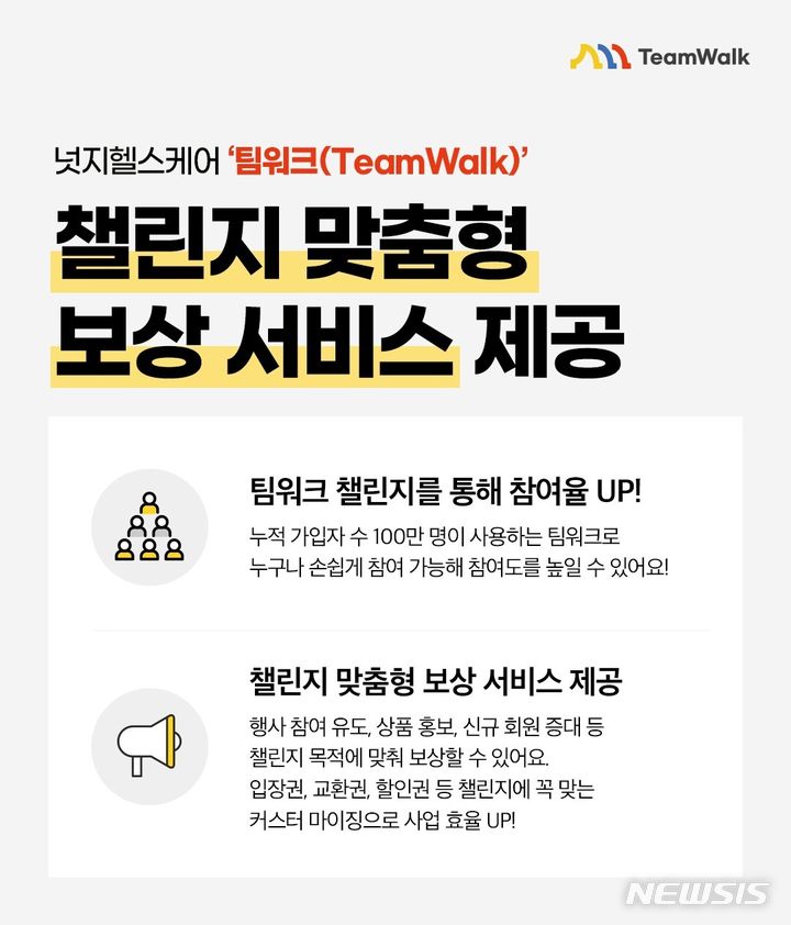 [서울=뉴시스] 팀워크 '챌린지 맞춤형 보상 서비스'. (이미지=넛지헬스케어 제공) 2023.06.13. photo@newsis.com
