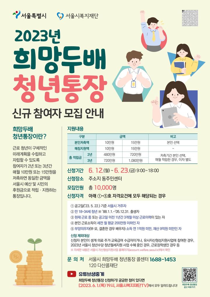 [서울=뉴시스]희망두배 청년통장.(사진=금천구 제공) *재판매 및 DB 금지