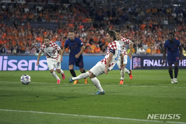 [로테르담=AP/뉴시스]크로아티아 UEFA 네이션스리그 결승행. 2023.06.14.