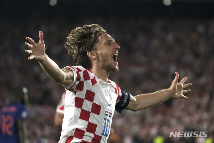 [로테르담=AP/뉴시스]크로아티아 UEFA 네이션스리그 결승행. 2023.06.14.