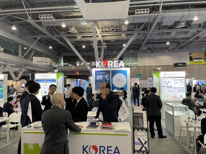 [서울=뉴시스] 바이오 USA 2023에 마련된 한국관 모습 (사진=한국바이오협회 제공) photo@newsis.com *재판매 및 DB 금지