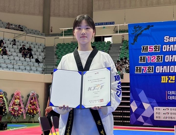 태권도 청소년 국가대표에 선발된 권혁지. (사진=제천상고 제공) *재판매 및 DB 금지