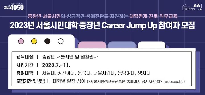 [서울=뉴시스]'중장년 커리어 점프업' 사업.(사진=서울시 제공) *재판매 및 DB 금지