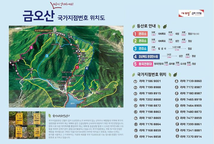 금오산 국가지점번호 안내도 (사진=구미시 제공) *재판매 및 DB 금지