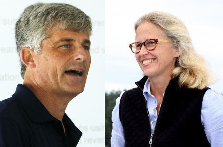 [서울=뉴시스] 타이태닉호 탐사 잠수정 사업을 벌인 '오션게이트익스페디션'의 최고경영자(CEO) 스톡턴 러시(왼쪽)의 부인인 웬디 러시가 타이태닉호 침몰 사고로 사망한 스트라우스 부부의 고손녀라고 21일 미국 뉴욕타임스는 보도했다. 사진은 잠수정 폭발로 사망한 오션게이트익스페디션 CEO 스톡턴과 스트라우스 부부의 고손녀로 밝혀진 그의 부인 웬디 (사진=AP, 링크드인 갈무리) 2023.06.23. *재판매 및 DB 금지