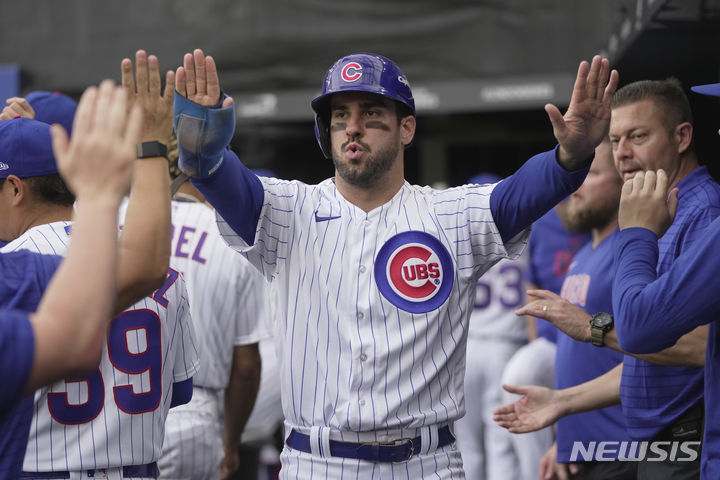 [런던=AP/뉴시스] 시카고 컵스 마이크 터크먼. 2023.06.25.