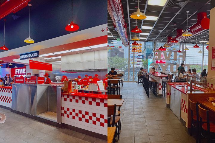 파이브가이즈 강남점의 내부 모습 *재판매 및 DB 금지