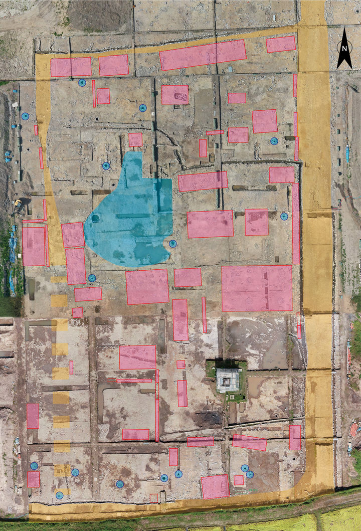 [서울=뉴시스] 통일신라시대 미탄사지 영역 구분 (사진=문화재청 제공)2023,06,29. phtoo@newsis.com *재판매 및 DB 금지