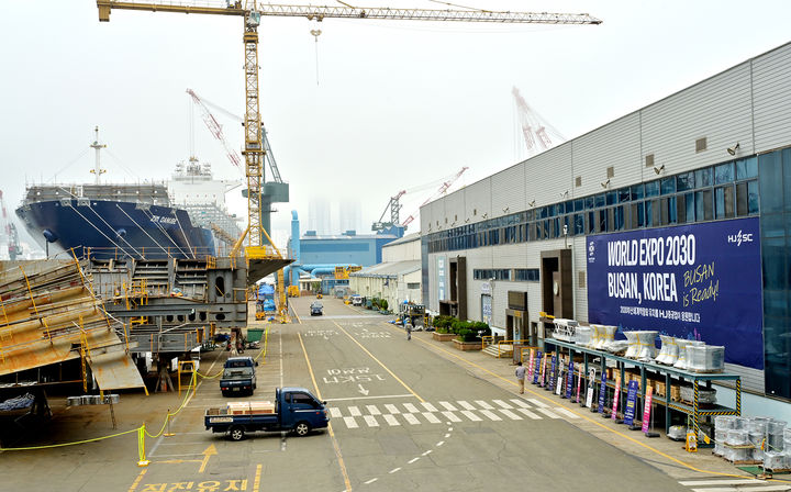 [부산=뉴시스] HJ중공업 영도조선소. (사진=HJ중공업 제공) *재판매 및 DB 금지