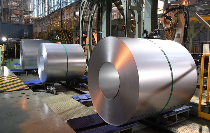 [광양=포스코] 전남 포스코 광양제철소 4도금공장 7CGL 설비에서 생산된 기가스틸이 코일 형태로 감겨있다. (사진=포스코 제공) 2023.06.30. photo@newsis.com *재판매 및 DB 금지