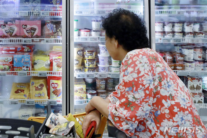 [서울=뉴시스] 최동준 기자 = 서울 시내 대형마트 아이스크림 코너 모습. 2023.07.06. photocdj@newsis.com