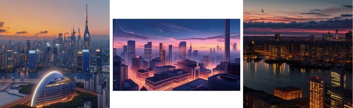 왼쪽부터 '칼로 2.0', '통이 완샹', '아숙업'을 통해 생성된 이미지. *재판매 및 DB 금지