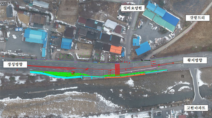 실버요양원 앞 교차로 좌회로 차로 신설 추진도. *재판매 및 DB 금지