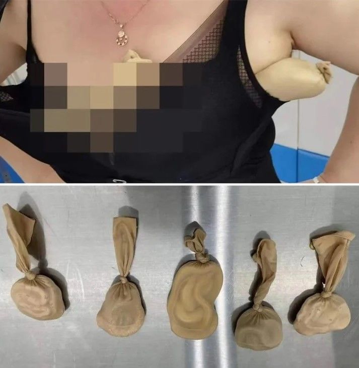 중국에서 애완 뱀 5마리를 속옷에 넣고 밀반입하다 한 여성이 체포됐다. (사진=홍콩 사우스차이나모닝포스트(SCMP)) *재판매 및 DB 금지