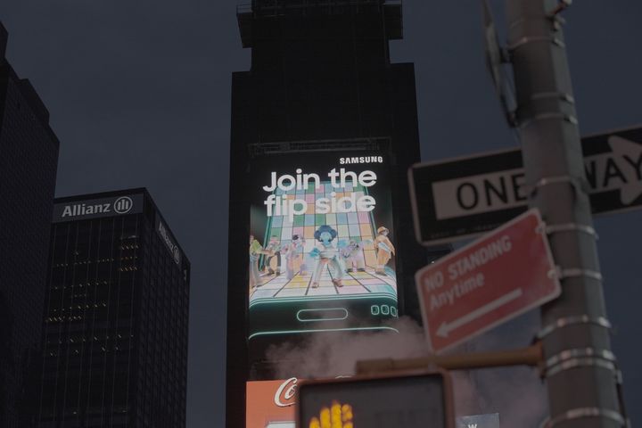 미국 뉴욕 타임스스퀘어의 디지털 옥외광고. (사진=삼성전자 제공) *재판매 및 DB 금지