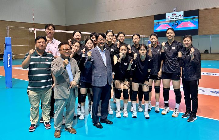[서울=뉴시스] 2023년 여자배구 유스대표팀. (사진=한국배구연맹 제공) 2023.07.18. *재판매 및 DB 금지