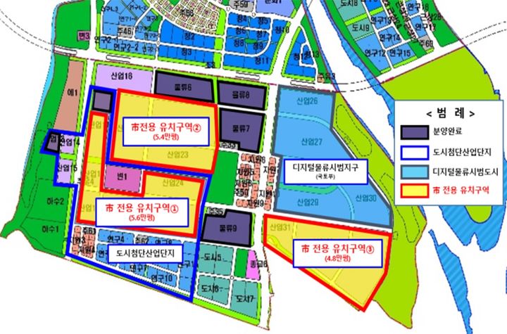 [부산=뉴시스] 부산시 에코델타시티 기업유치 전용구역 현황 *재판매 및 DB 금지