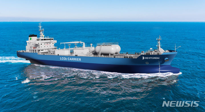 [서울=뉴시스]현대미포조선의 LCO2운반선 조감도.(사진=HD한국조선해양 제공)
