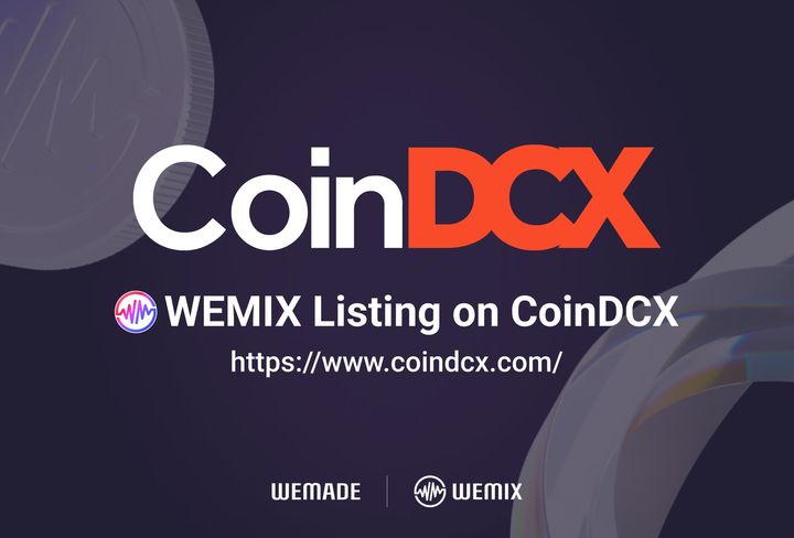 위메이드는 자사 가상자산 위믹스(WEMIX)가 19일(한국 시간) 인도 주요 가상자산 거래소 ‘코인DCX(CoinDCX)’에 상장했다고 19일 밝혔다.(사진=위메이드) *재판매 및 DB 금지