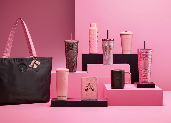 스타벅스코리아가 블랙핑크와 협업해 선보이는 MD상품들. (사진=스타벅스코리아 제공)