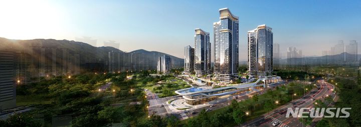 [서울=뉴시스] DL이앤씨 부산중동5구역 주택재개발 투시도. (이미지=DL이앤씨 제공)