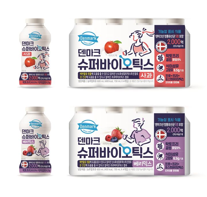 동원F&B가 출시한 '덴마크 슈퍼바이오틱스' 2종. (사진=동원F&B 제공)