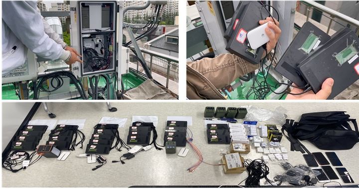 [서울=뉴시스] 서울동부지검 보이스피싱 범죄 정부 합동수사단(단장 김호삼·합수단)은 중계기 사무실 관리총책, 무선라우터·대포유심 유통조직 총책, 이동통신 대리점 업주, 중계기 조립 및 테스트 담당자 등 총 25명을 입건하고 20명을 구속기소했다고 25일 밝혔다. 사진은 신형 중계기 등 합수단이 압수한 물품들. (사진=서울동부지검 보이스피싱 범죄 정부 합동수사단 제공) 2023.07.25. *재판매 및 DB 금지